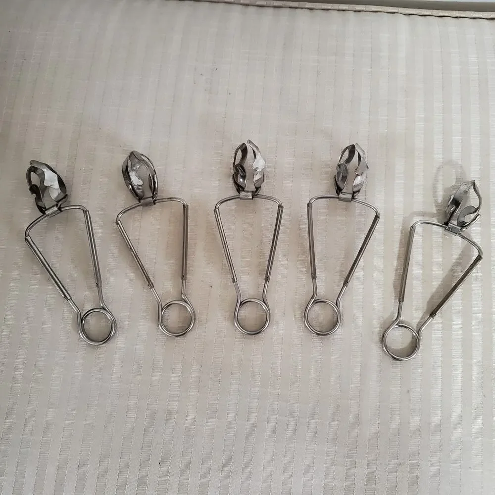 5 Vintage Inox Escargot Oyster Clam Snail Tongs 6